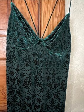 Vici 90’s Grunge Regal Ren-Faire Velvet Emerald Green Formal A-line Dress Sz L